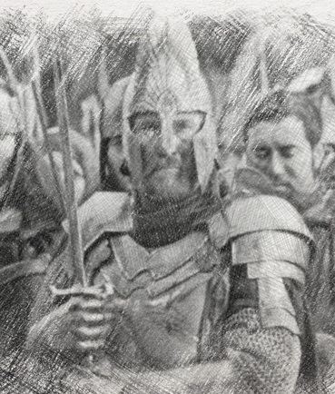 Lord of the Rings handmade oil painting - Elendil Isildur fighting Sauron